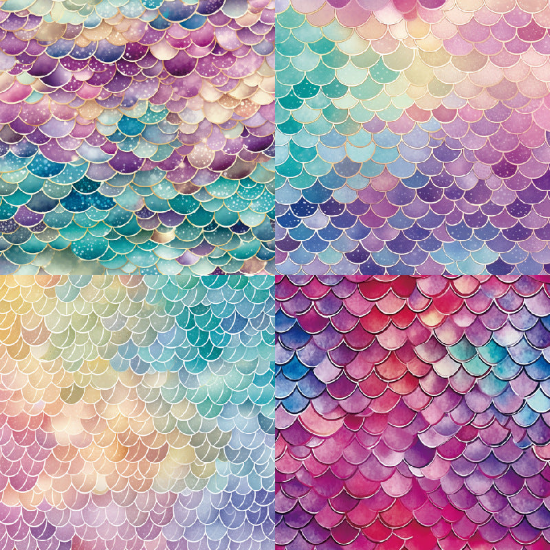 6 inch Mermaid Scales Scrapbook Paper Pad SKP413