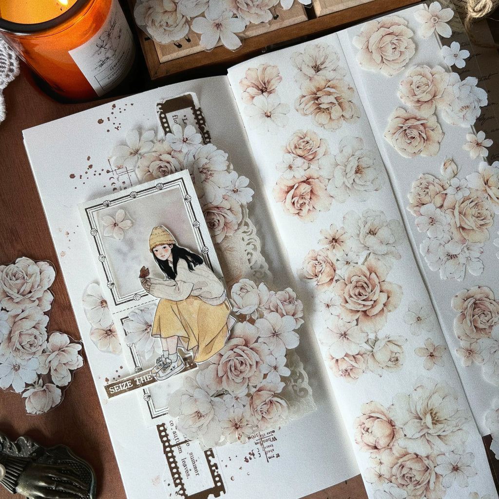 Floral Decorative Tape Rolls- Twilight Bloom Whispers