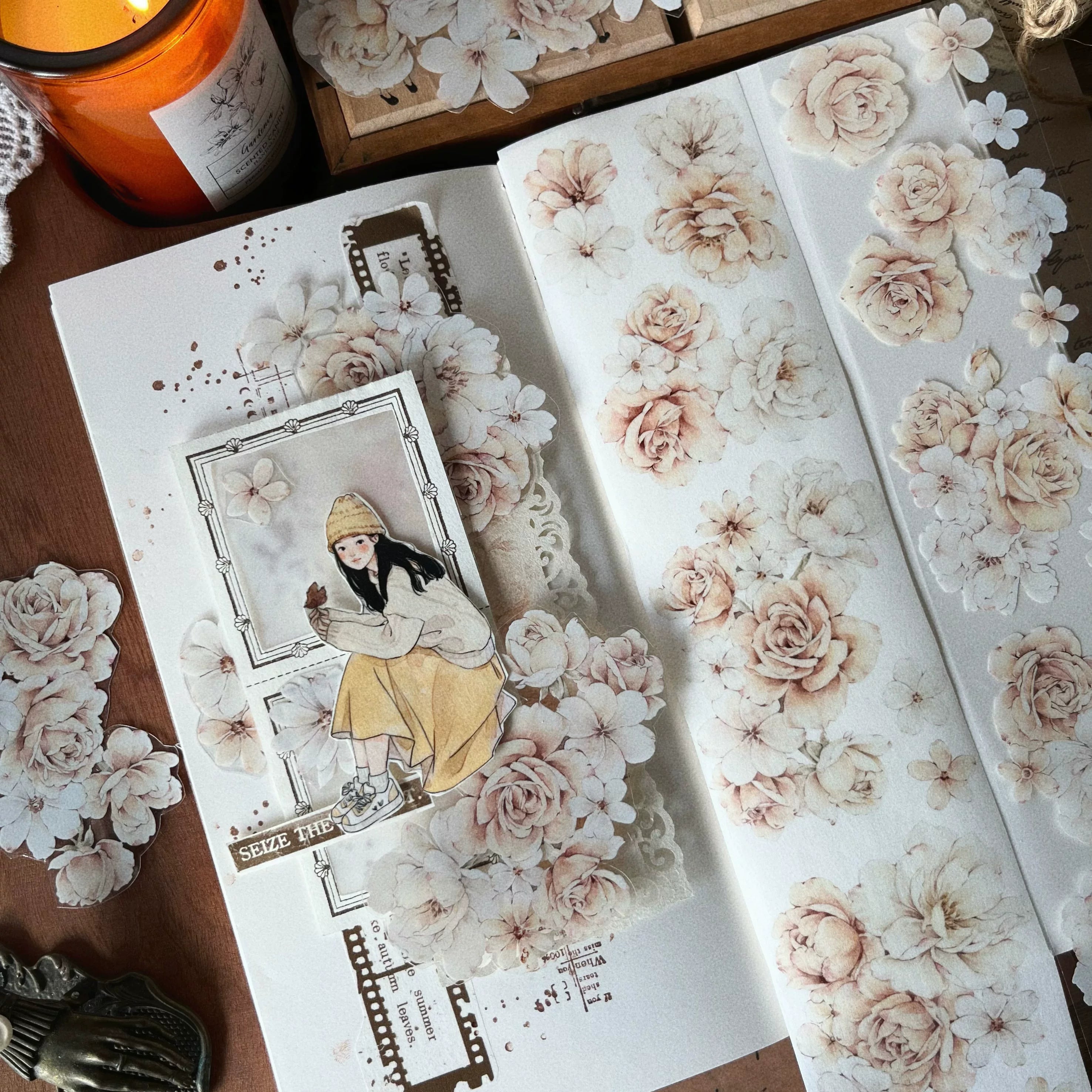 Floral Decorative Tape Rolls- Twilight Bloom Whispers