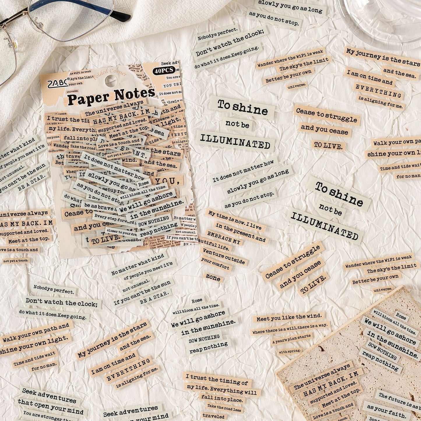 40 Pcs Quote Words PET Stickers ZJXY