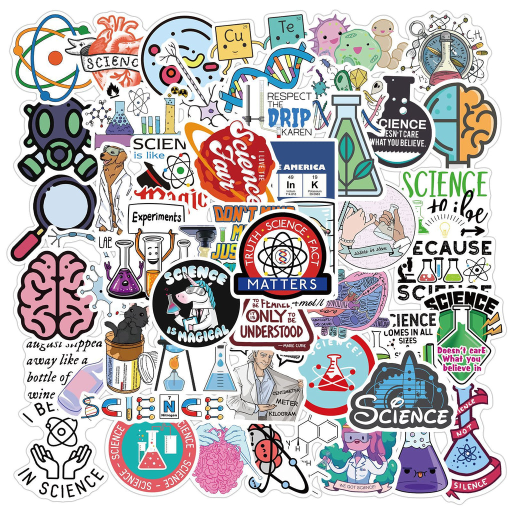 50 Pcs Vinyl Science Lab Stickers HT003