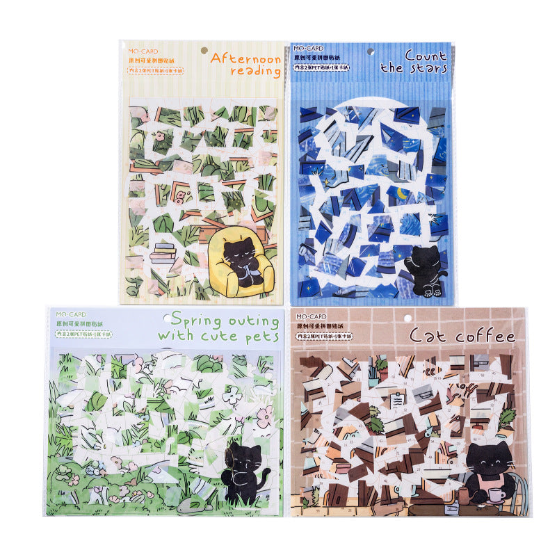 Cat Theme Puzzle Stickers Kti XHMXL