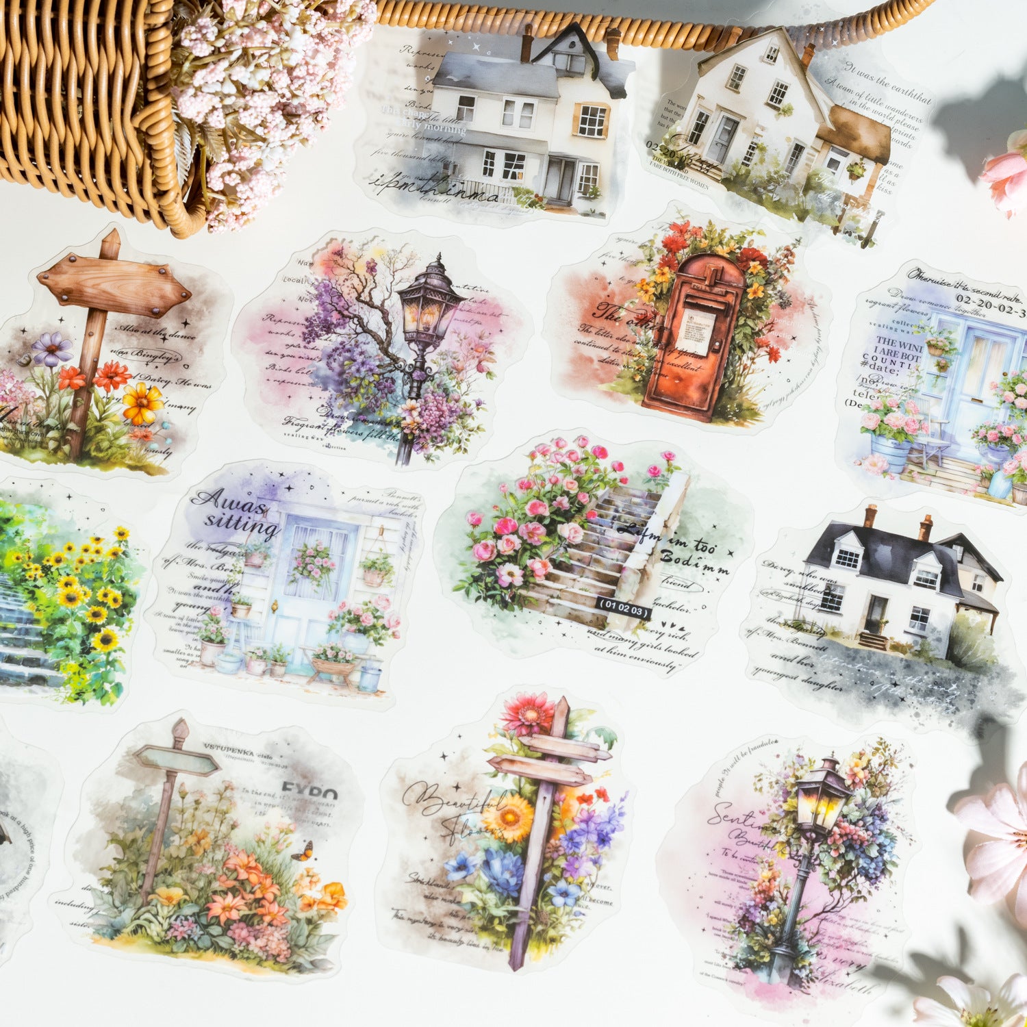 10 Pcs Flower Manor PET Stickers TYPZ