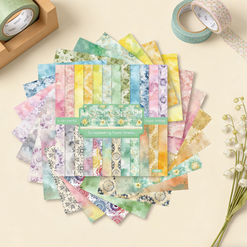 6 inch Serene Scrapbook Paper Pad SKP603