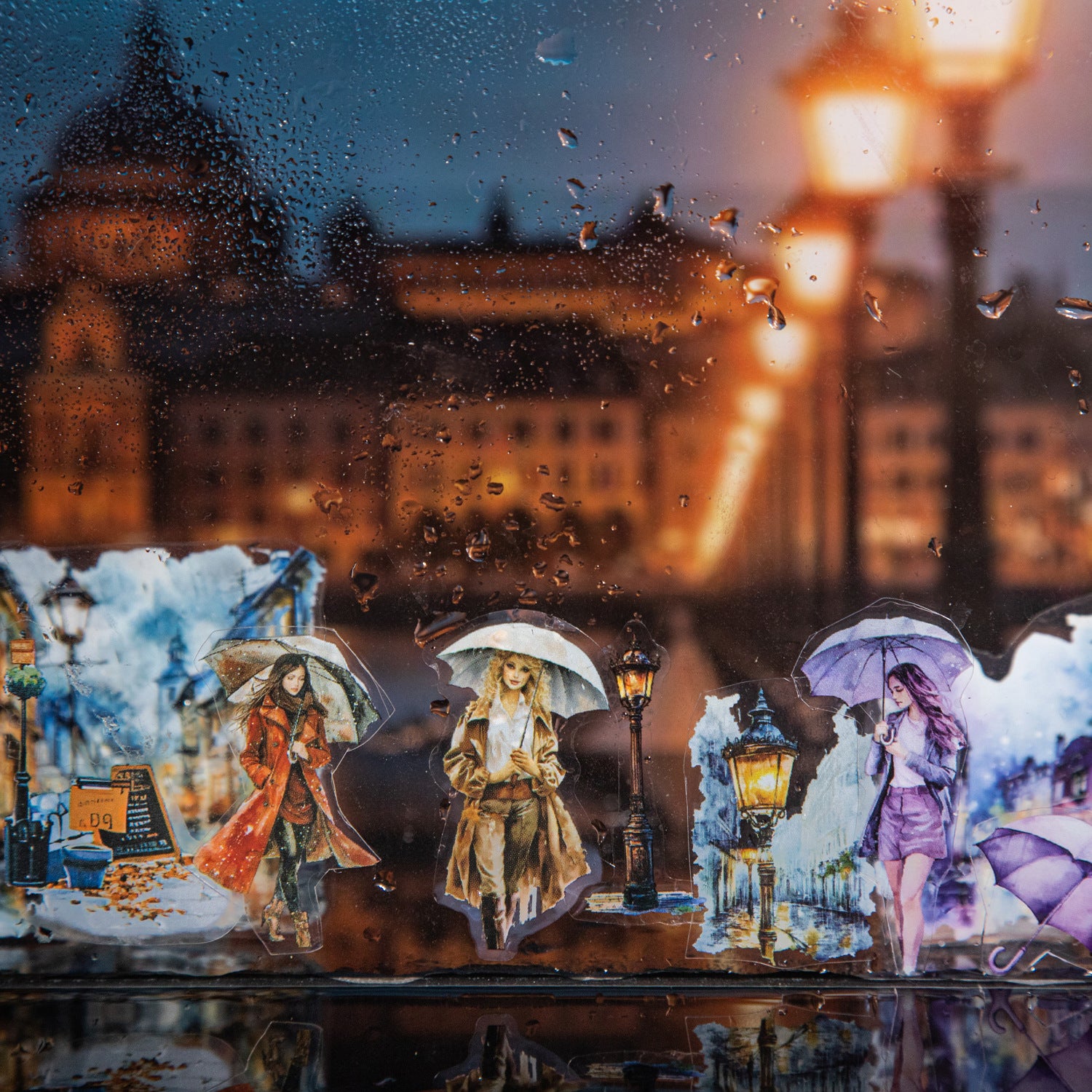 1 Roll Night Landscape PET Stickers Tape WDLYYJ