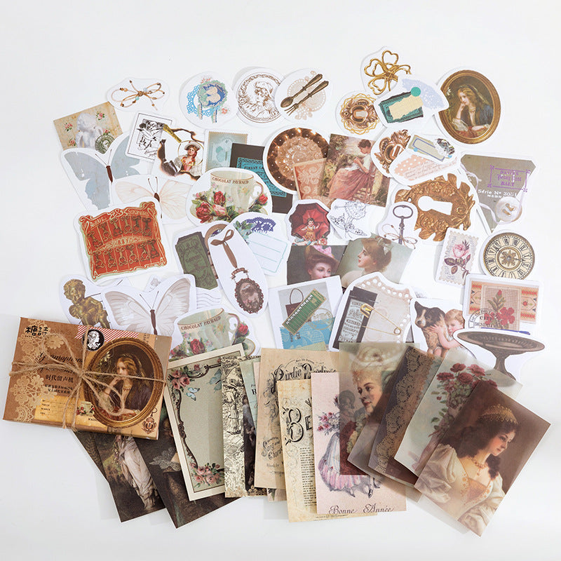60 Pcs Baroque Romanticism Junk Journal Kit