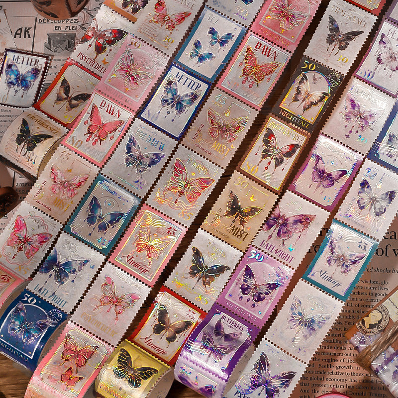 1 Roll Butterfly Post Stamp Stickers Tape HJGY