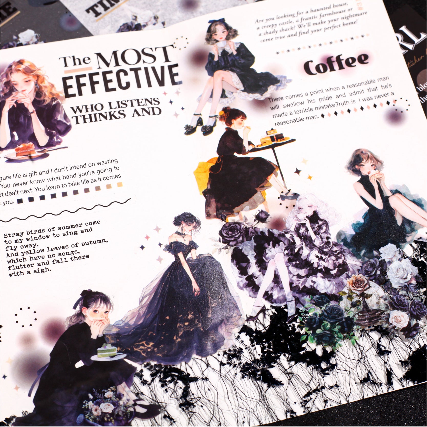 10 Sheets Fashion Girl Quote Stickers Book BLSN