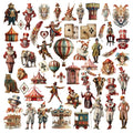 58PCS Fantasy Circus Vellum Scrapbook Stickers