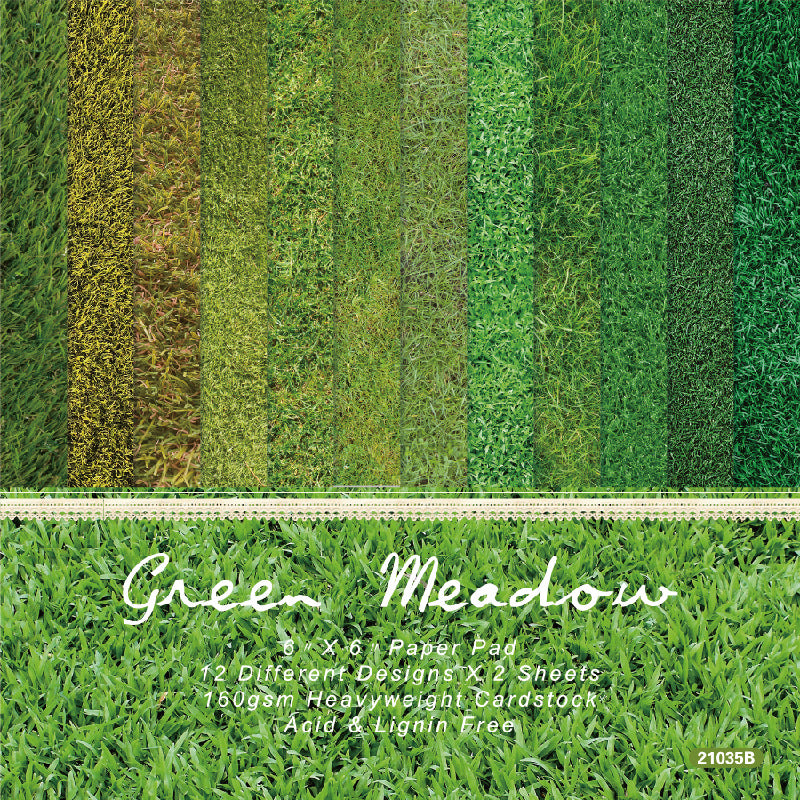 6 inch Green Meadow Scrapbook Paper Pad SKP035