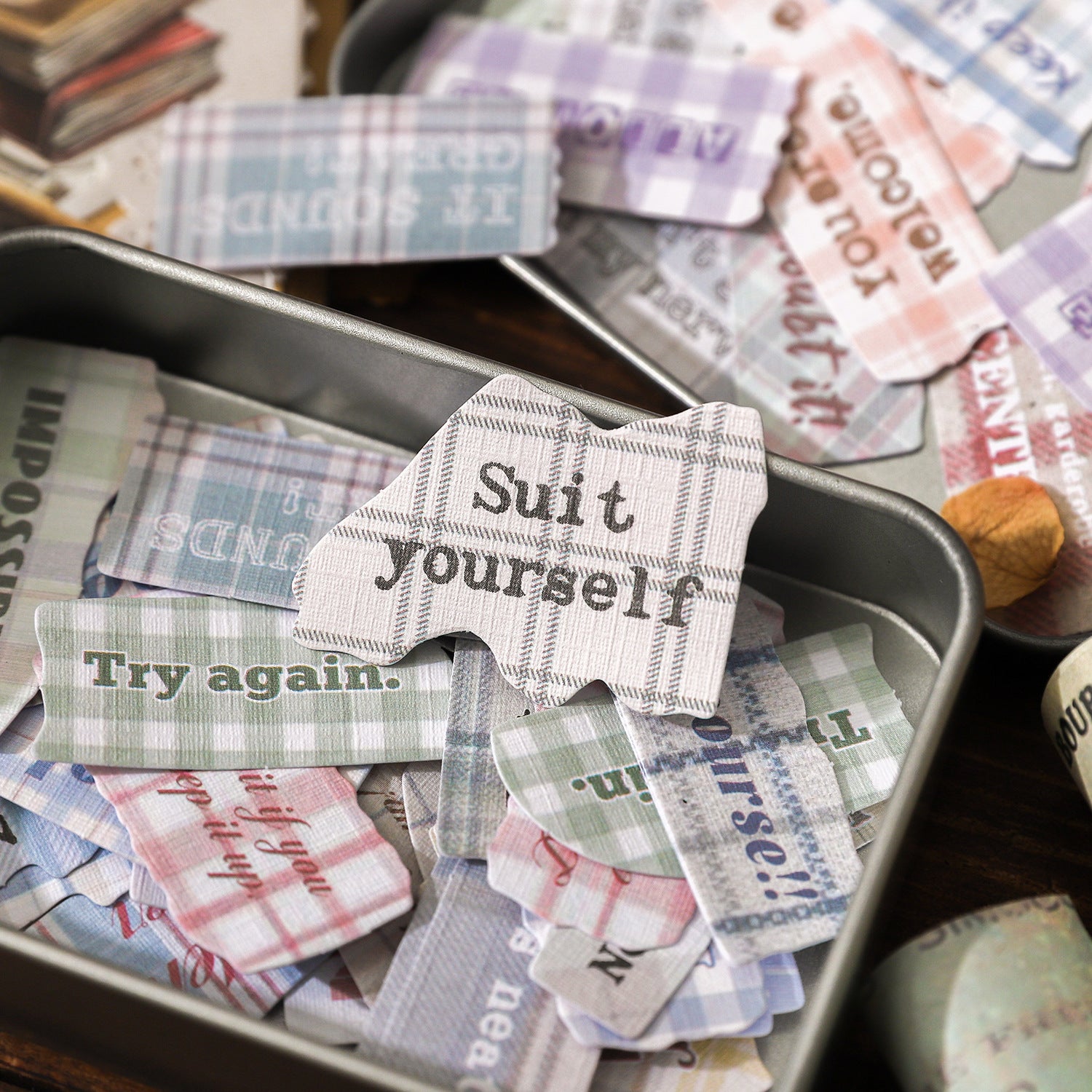 50 Pcs Vintage Words Stickers FGMY