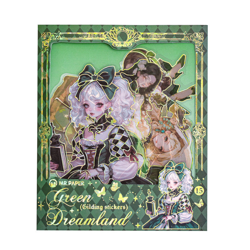 15 Pcs Fantasy Cartoon Girl PET Stickers HMHEZ