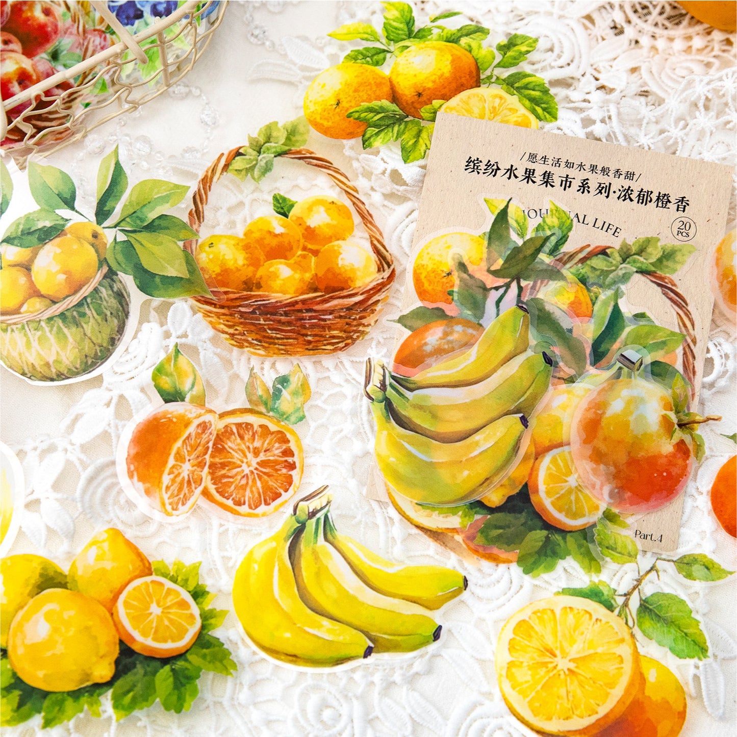 20 Pcs Fruit PET Stickers BFSGJS