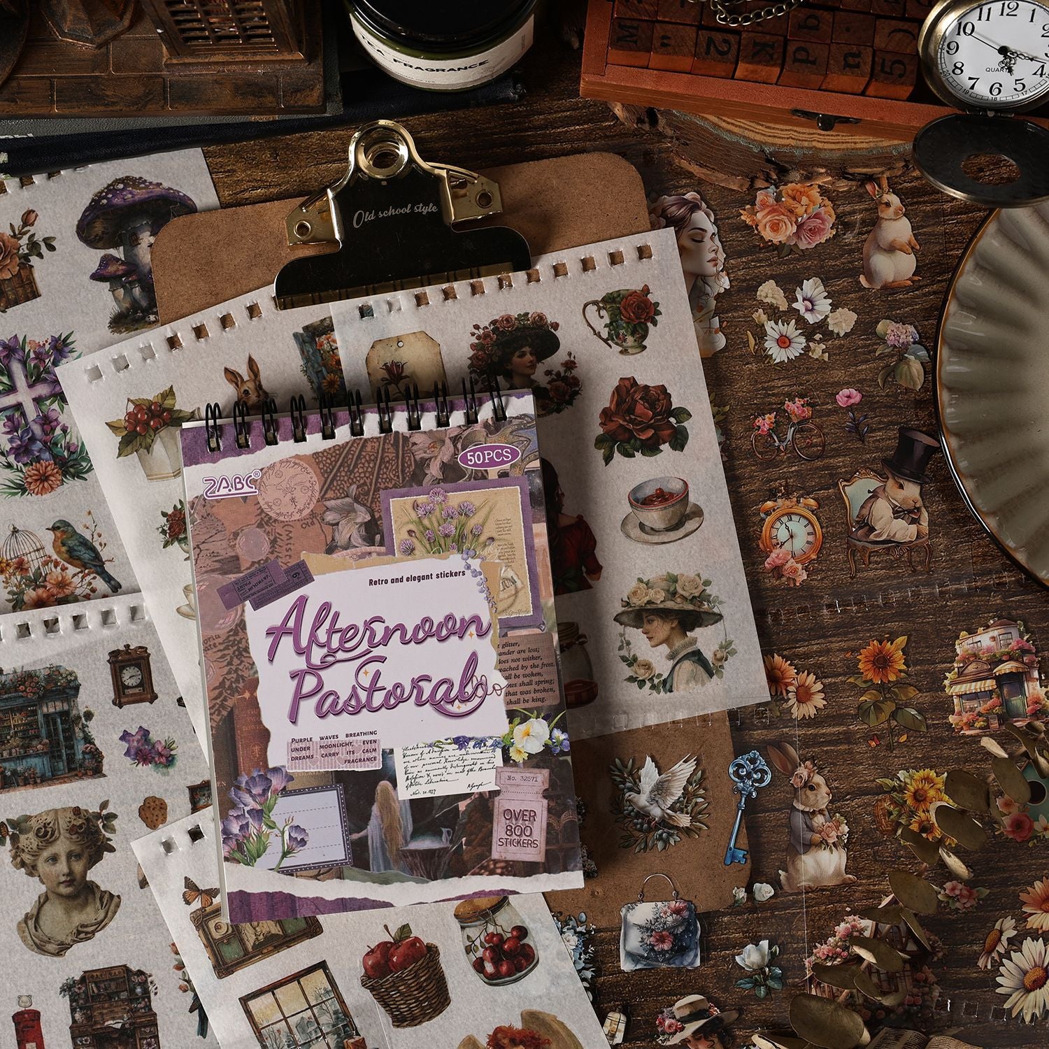 25 Sheets Vintage Journal Stickers Book GDSZ