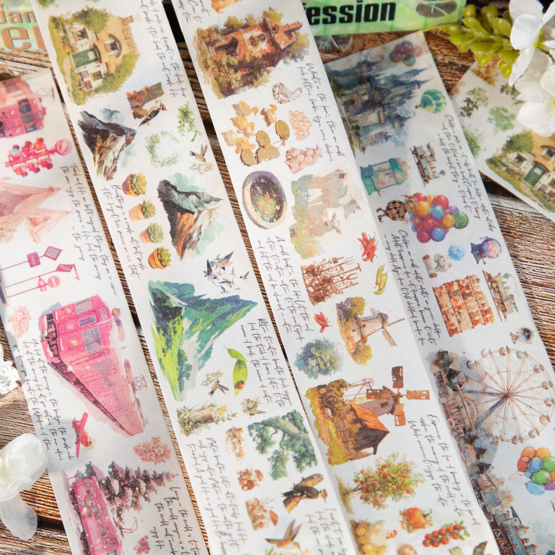 1 Roll Watercolor Landscpae Washi Tape PDLQMSJ