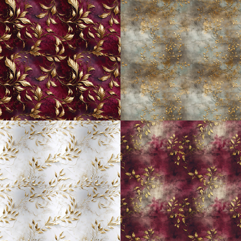 6 inch Baroque Gold Leaf Scrapbook Paper Pad SKP006