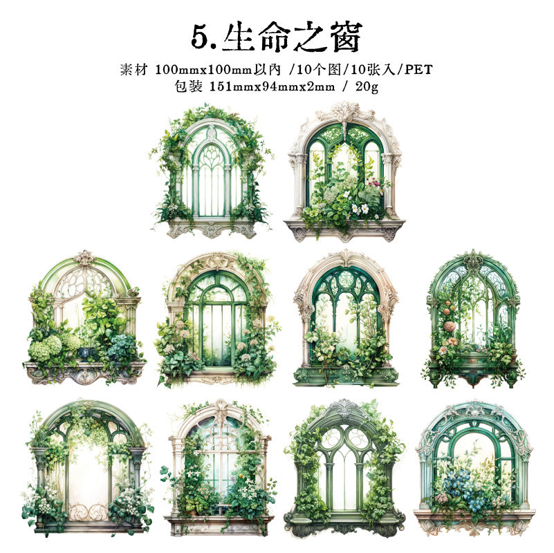 10 Pcs Windows PET Stickers XLHC