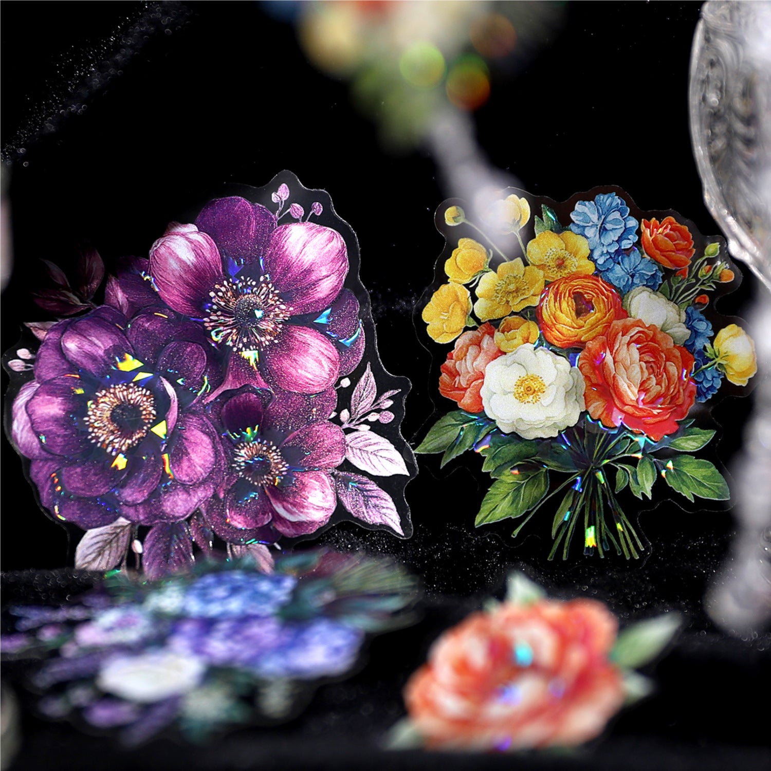15 Pcs Seasonal Flower PET Stickers SJFH