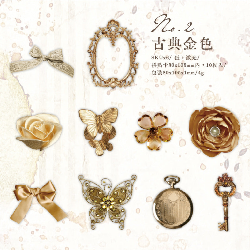 10 Pcs Baroque Style Cardstock Paper BLKCH