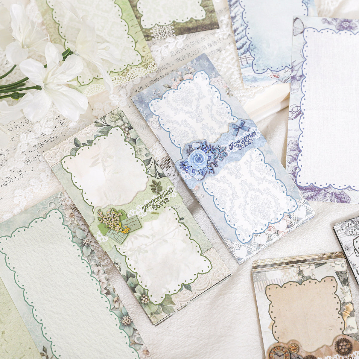 Obujo 30 Pcs Vintage Lace Notepad Paper LSSZ are perfect for ...