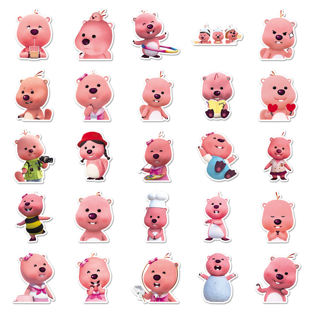 50 Pcs Vinyl Beaver Stickers OPY973