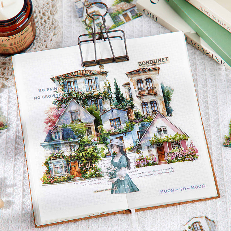 30 Pcs City Town Landscape PET Stickers FJJY