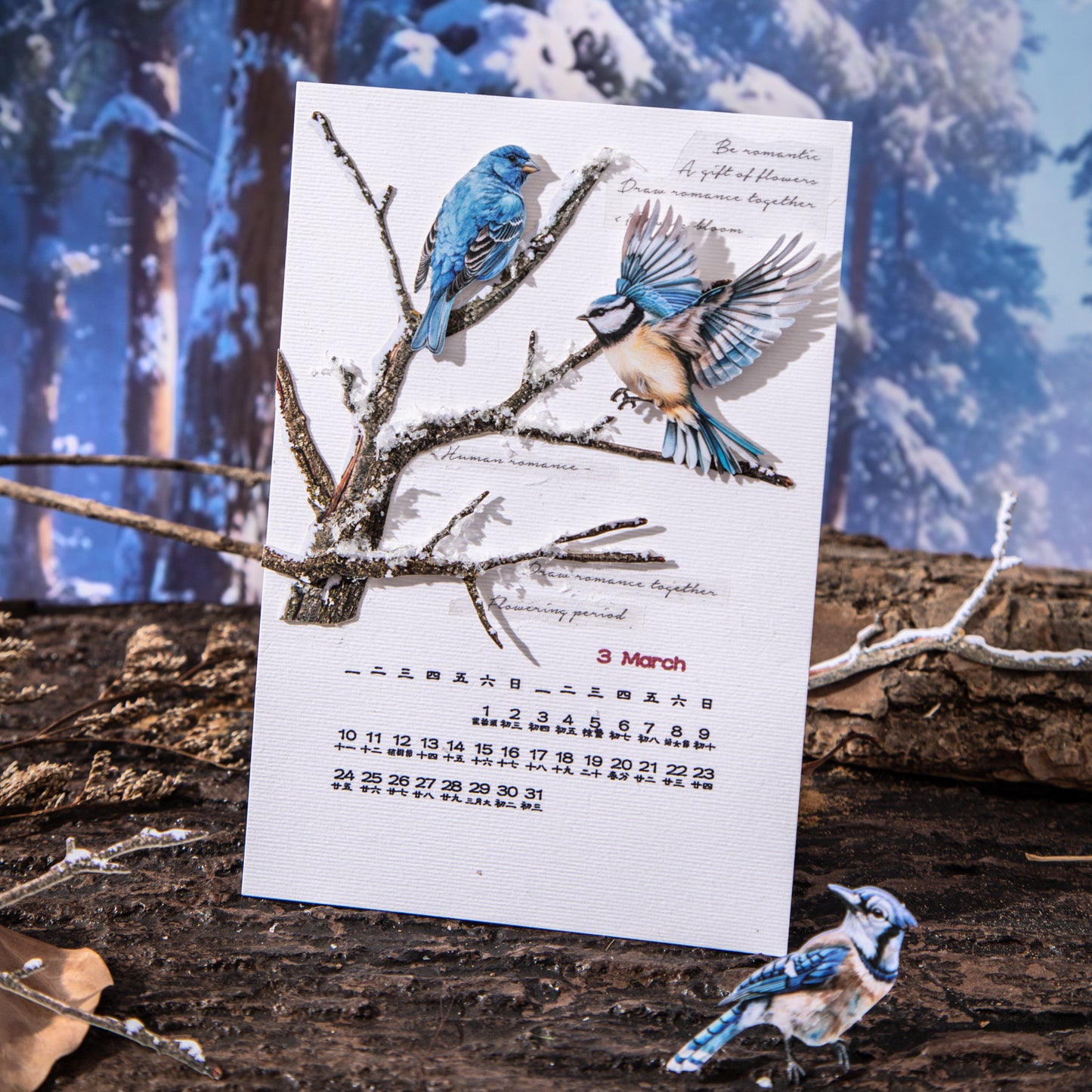 20 Pcs Flying Birds PET Stickers LJQY