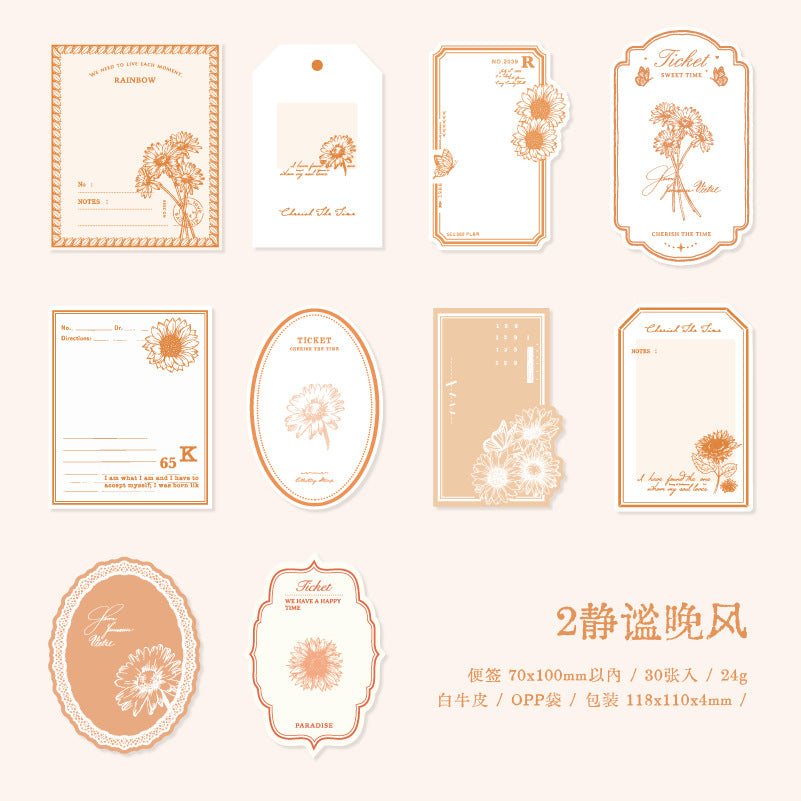 30 Pcs Nature Notepad Paper SJSL