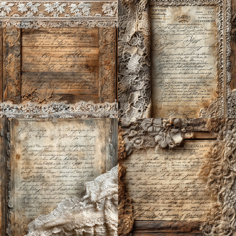 6 inch Vintage lace Scrapbook Paper Pad SKP011