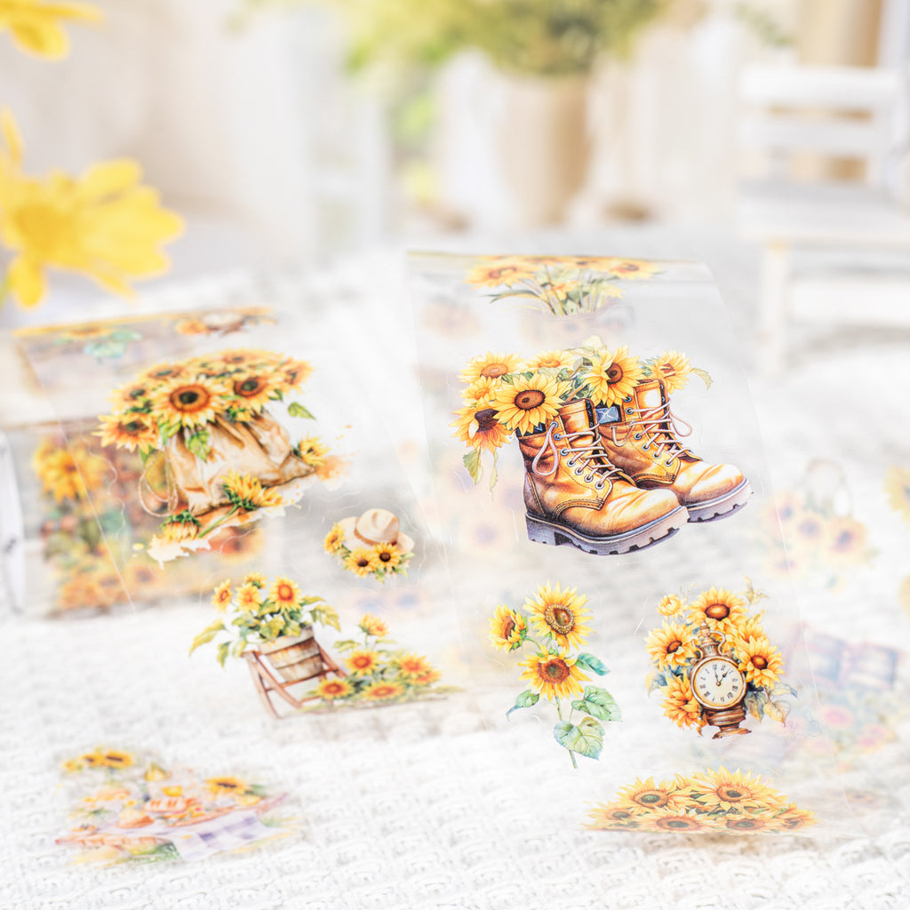 1 Roll Sunflower Garden PET Stickers Tape SFXRK