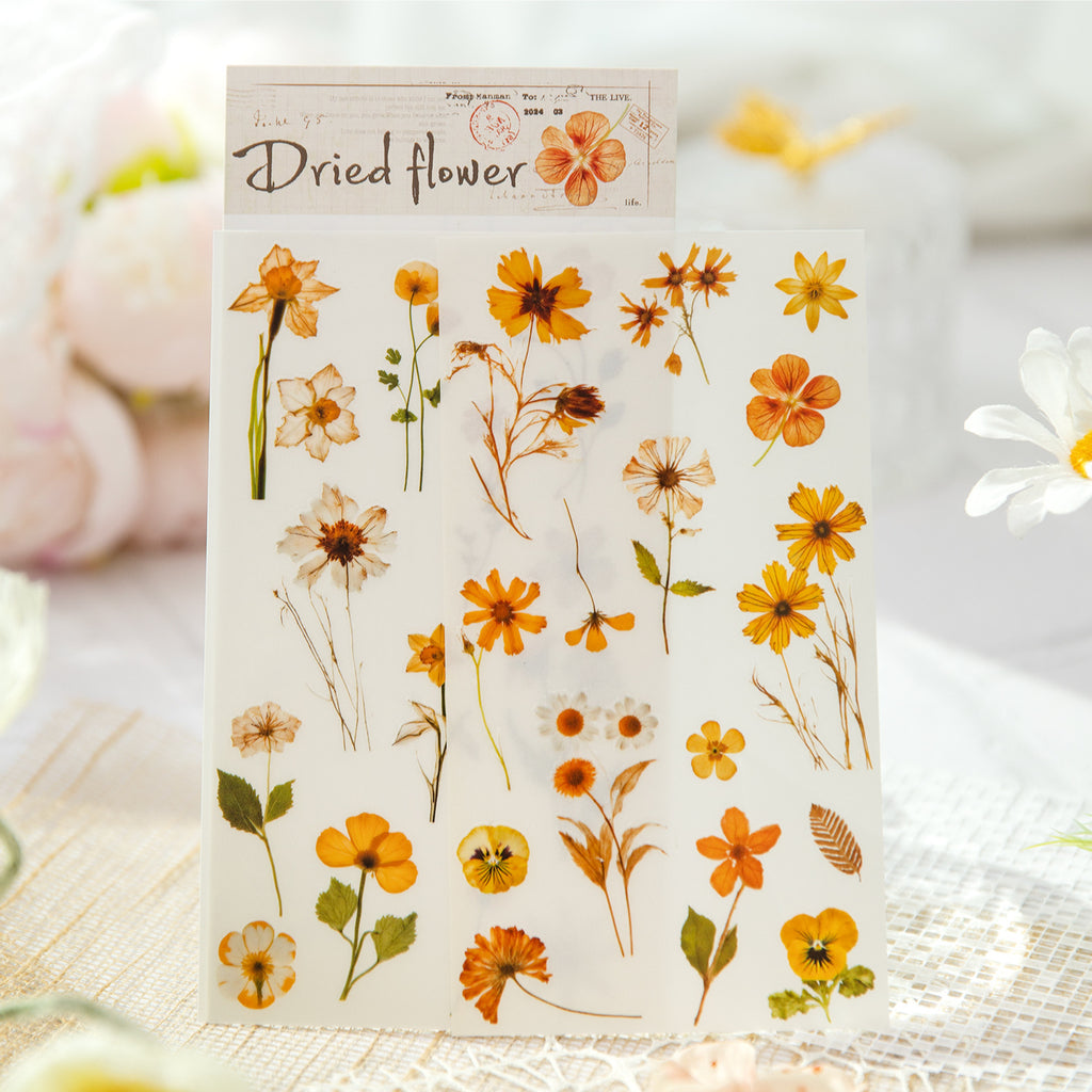 2 Sheets Pressed Flower Transfer Stickers HDLM