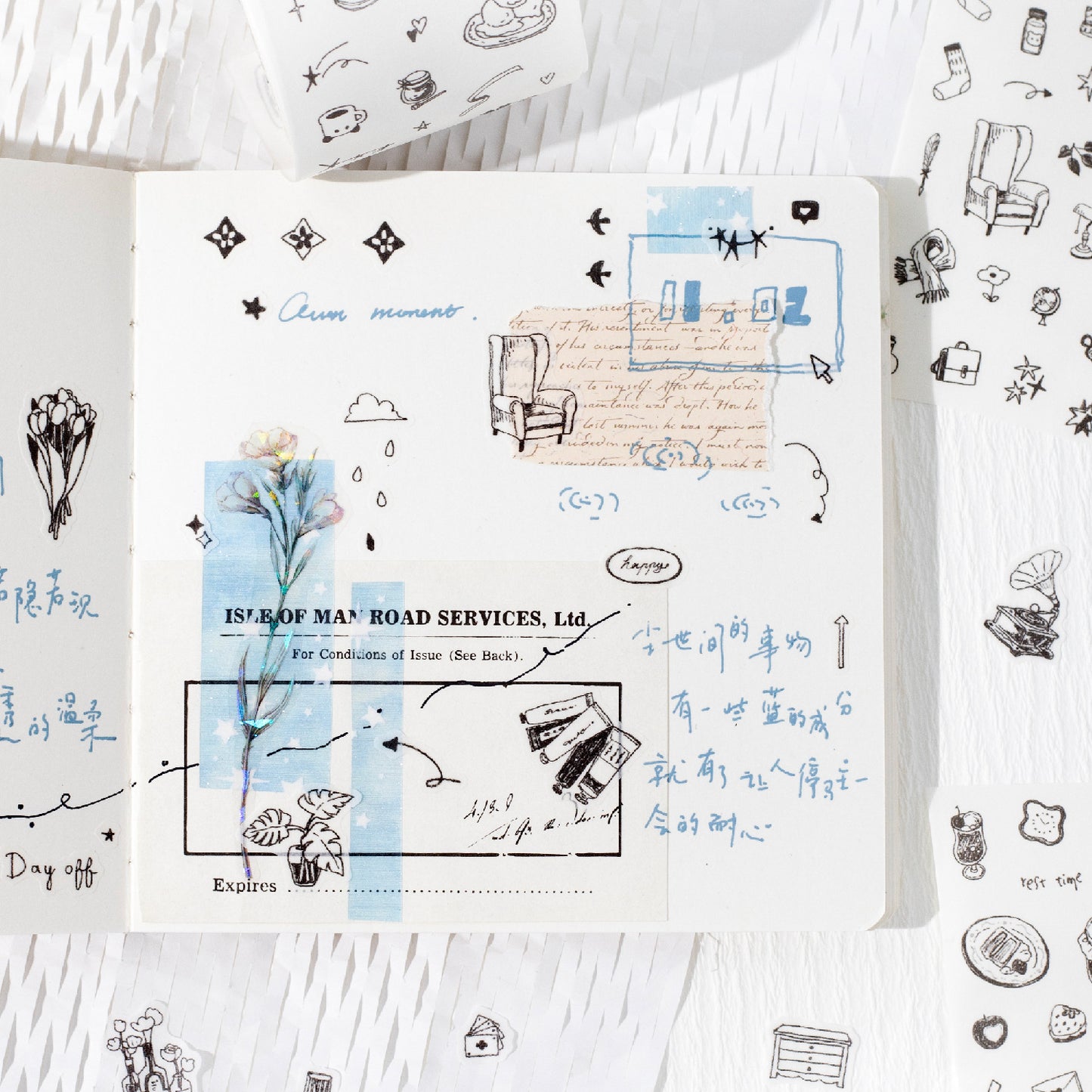 1 Roll Cute Planner Stickers Tape MNTY