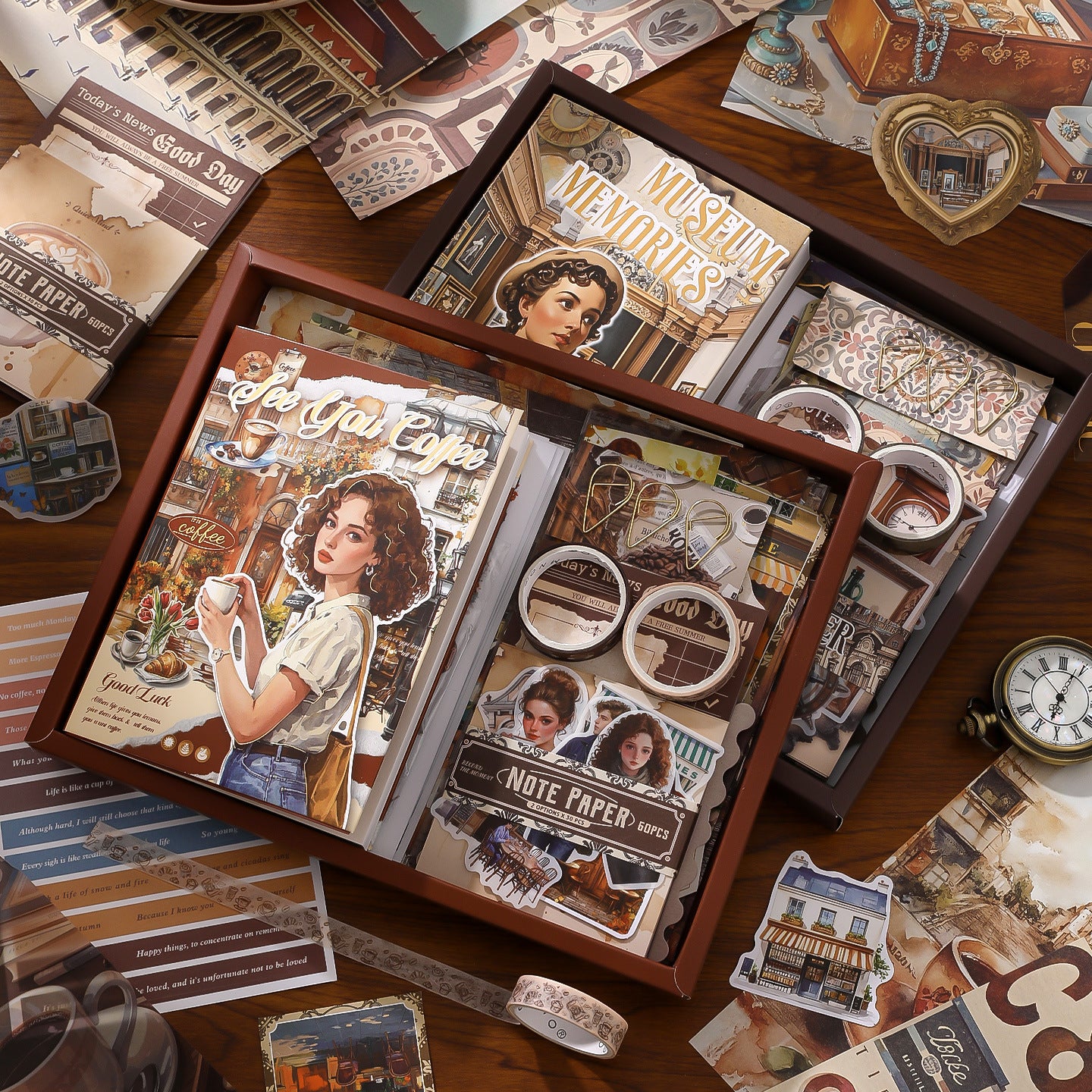 147 Pcs Vintage Junk Journal Supplies Gift Kit MXSH