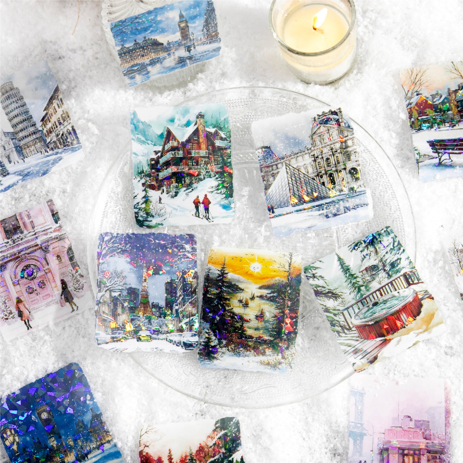 10 Pcs Snow ?Scenery? PET Stickers XLXSY