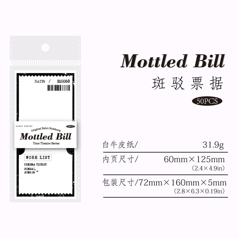 50 Pcs Vintage Notepad Paper SYJC