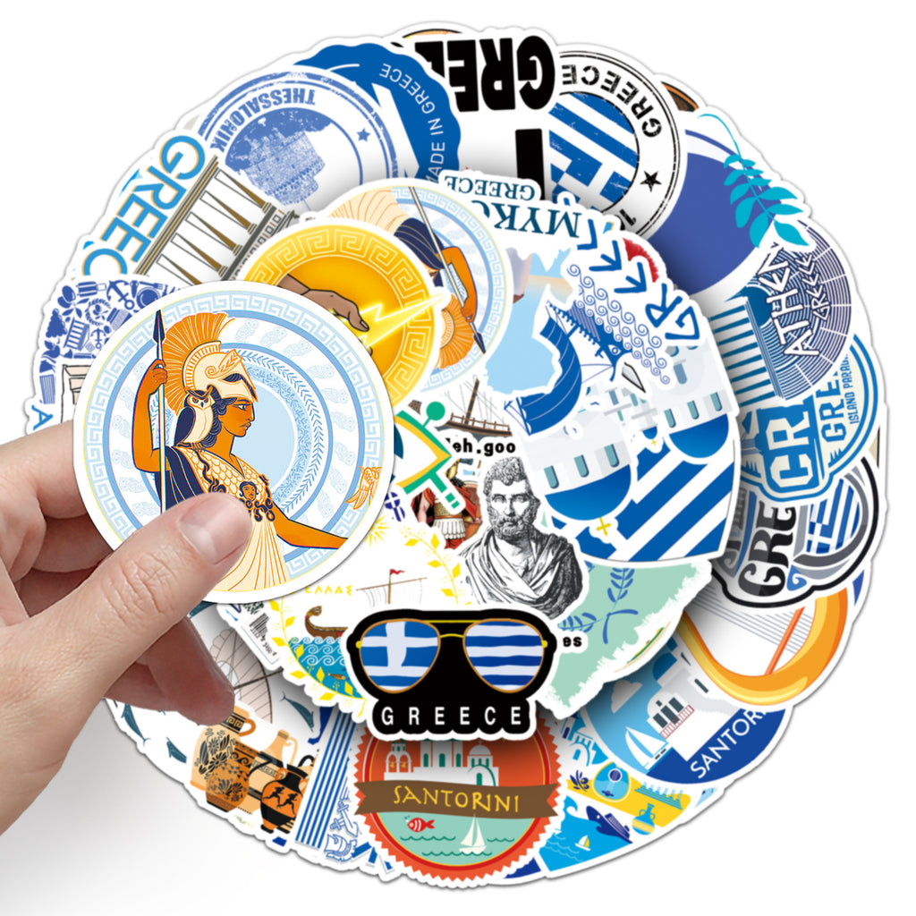 50Pcs Greece Travel Vinyl Stickers TRV14