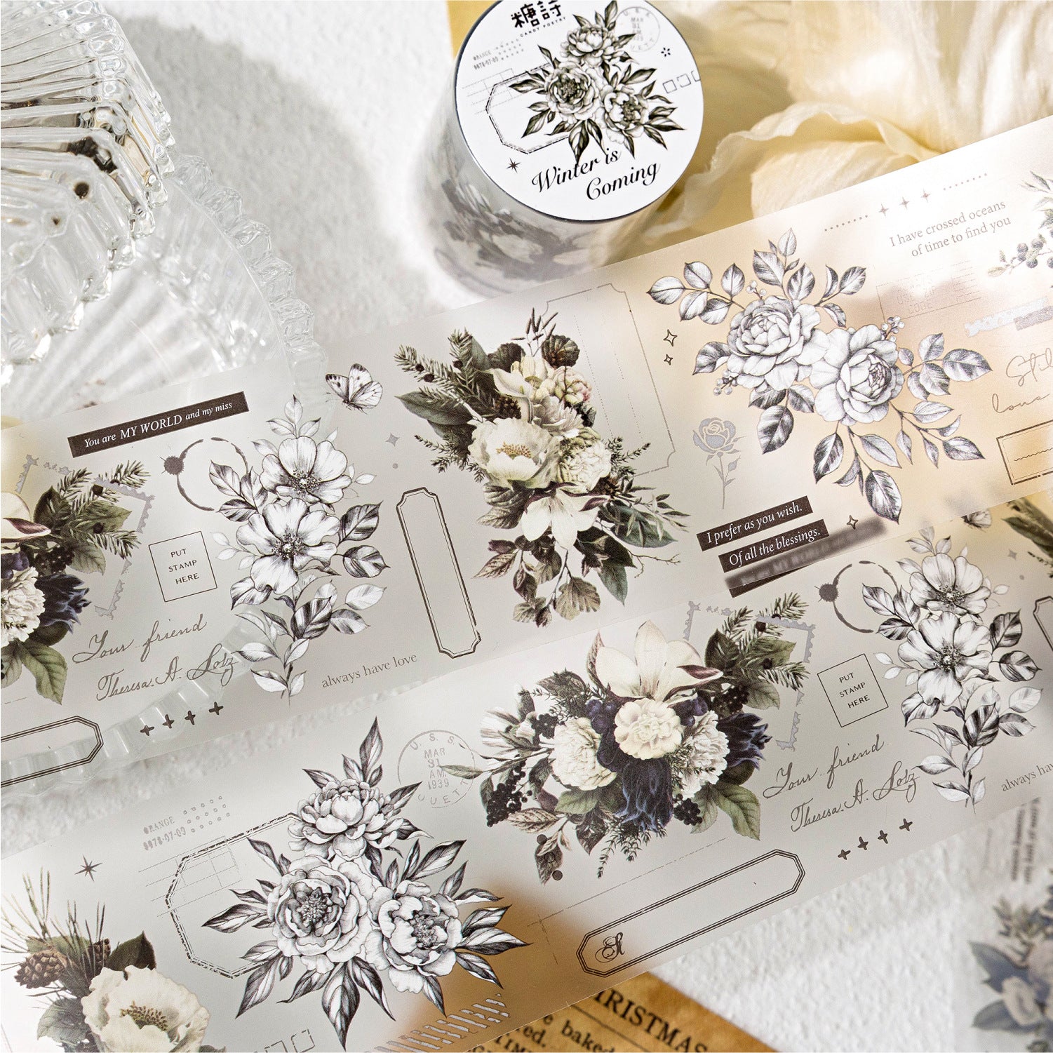 1 Roll Flowers PET Tape HZWY