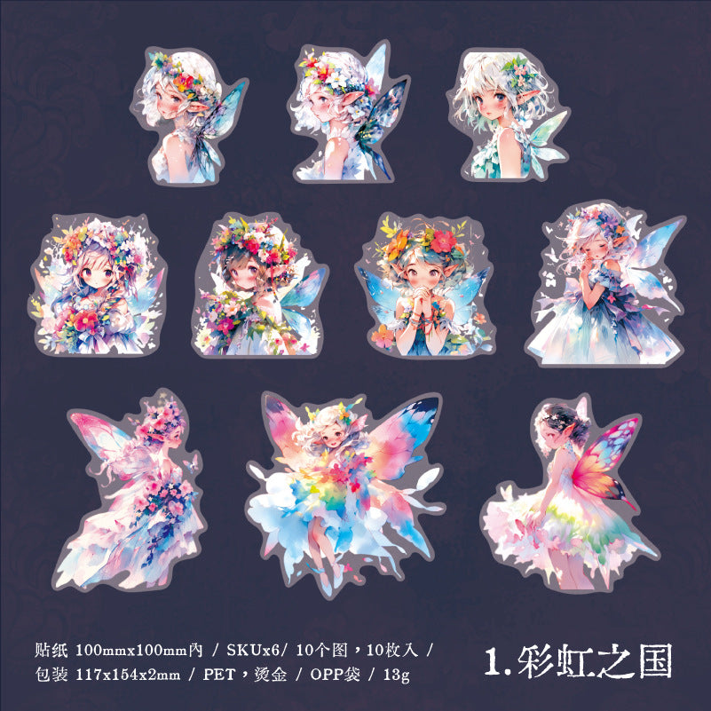 10 Pcs Fairy PET Stickers XYZML