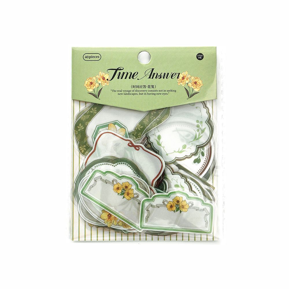 40 Pcs Clip Bow Knot Lace PET Stickers SJYD