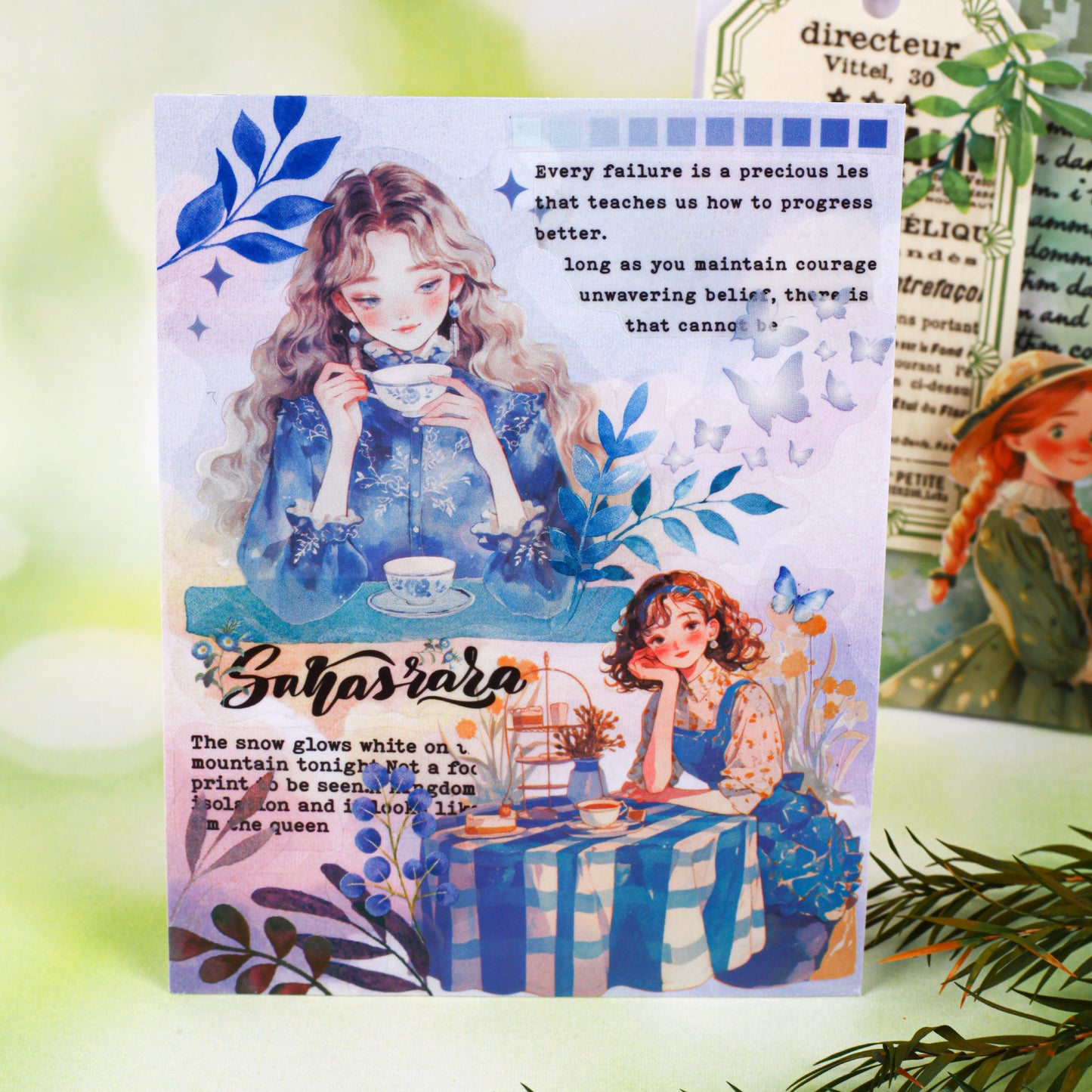 30 Pcs Watercolor Leaf PET Stickers QXXL