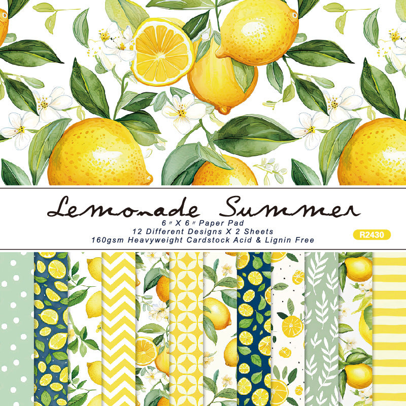 6 inch Lemon Scrapbook Paper Pad SKP430