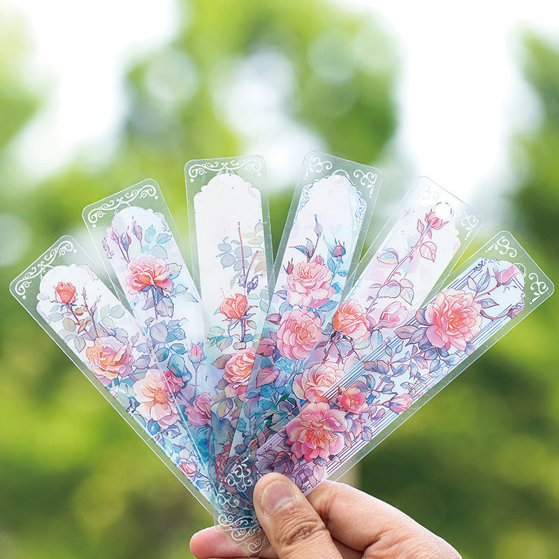 6 Pcs PVC Flowers Bookmark FCHX