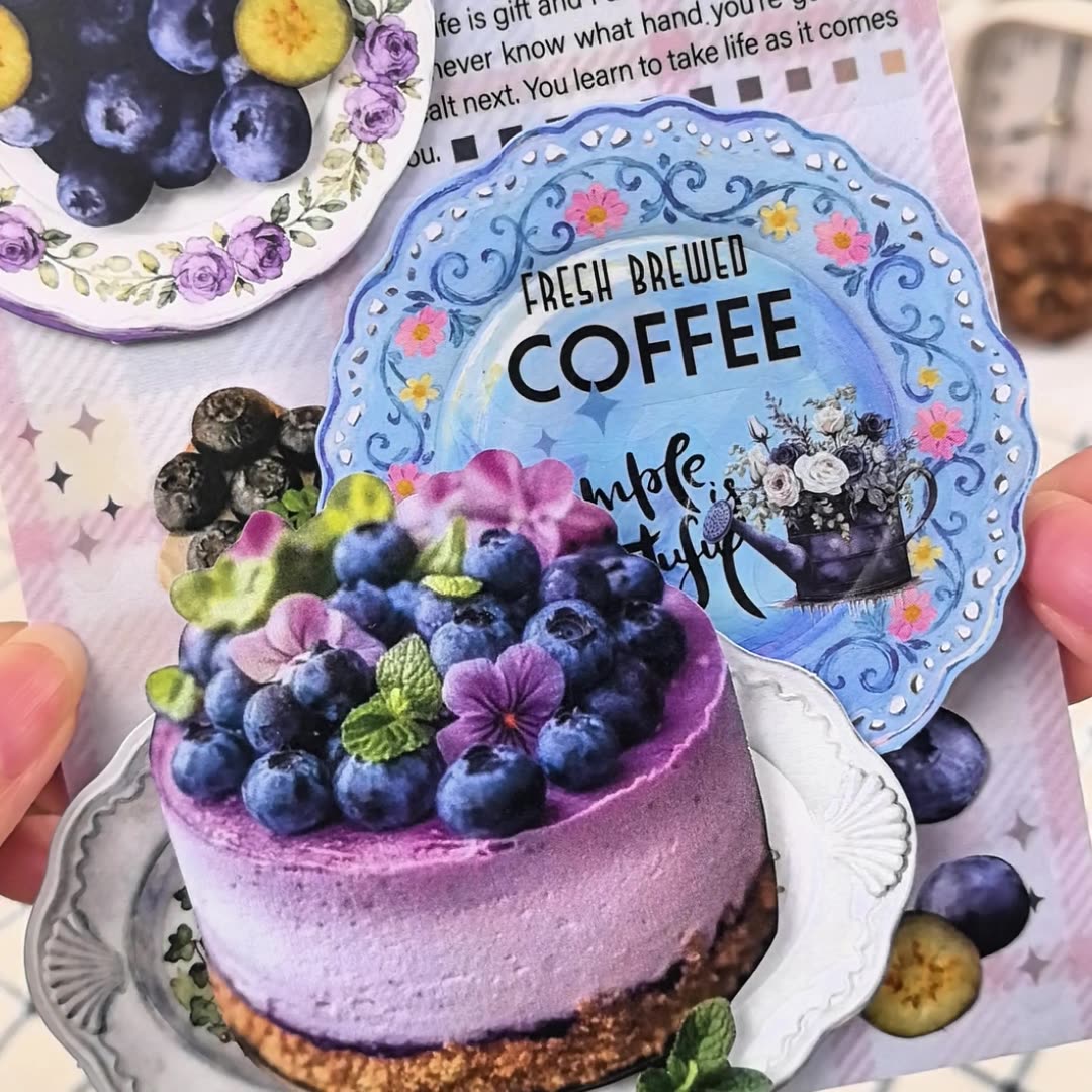 10 Pcs Floral Plate Themed Journal Paper CMJX