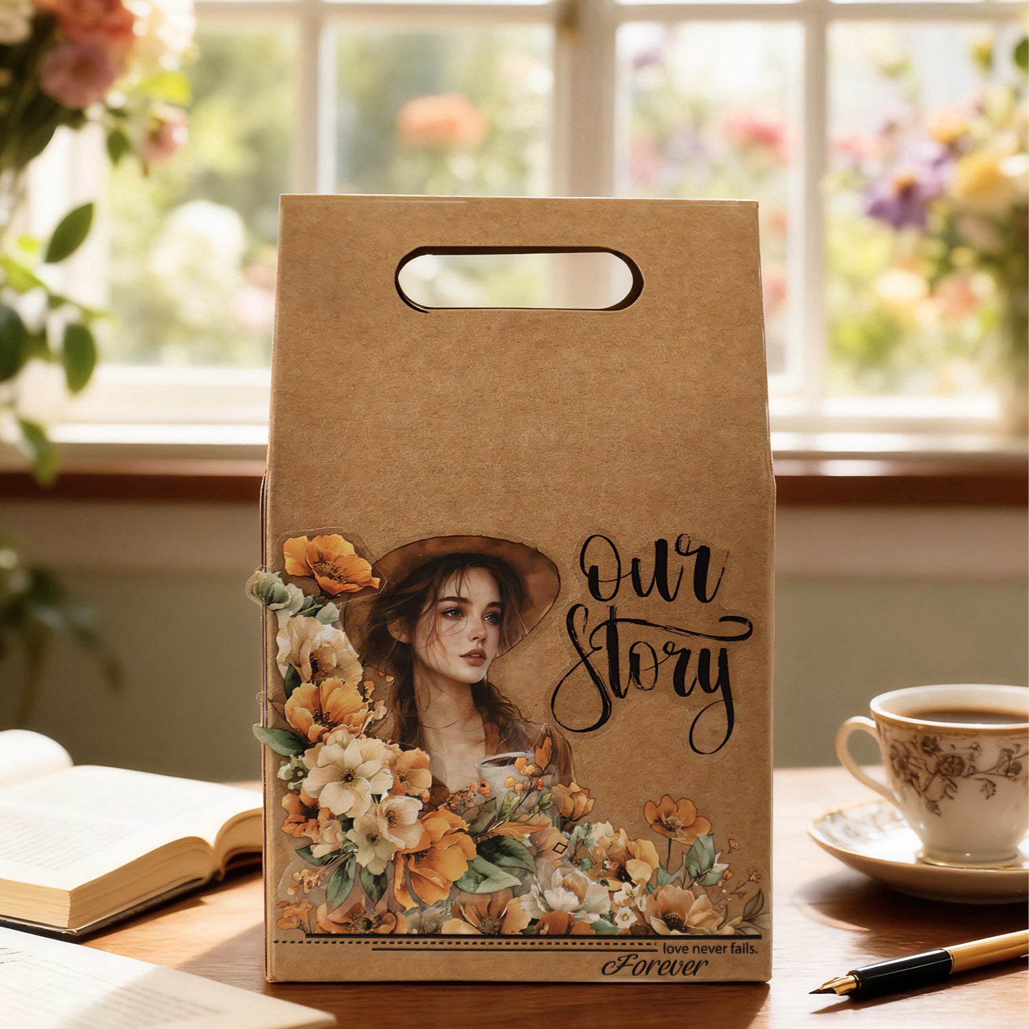 15 Pcs Flower and Words PET Stickers TYSY