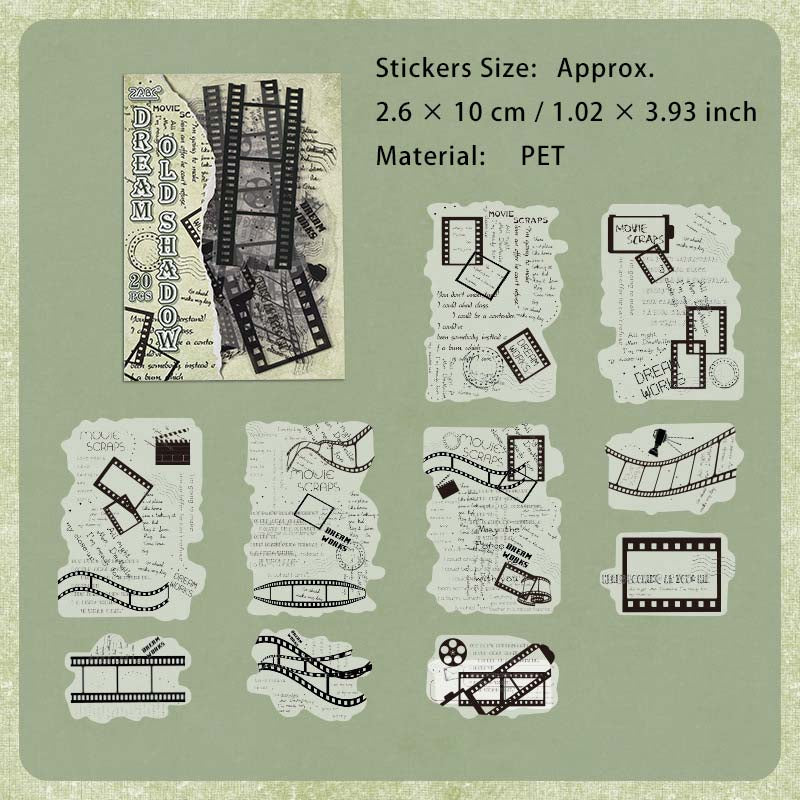 20 Pcs Vintage Quote Theme PET Stickers JYYM