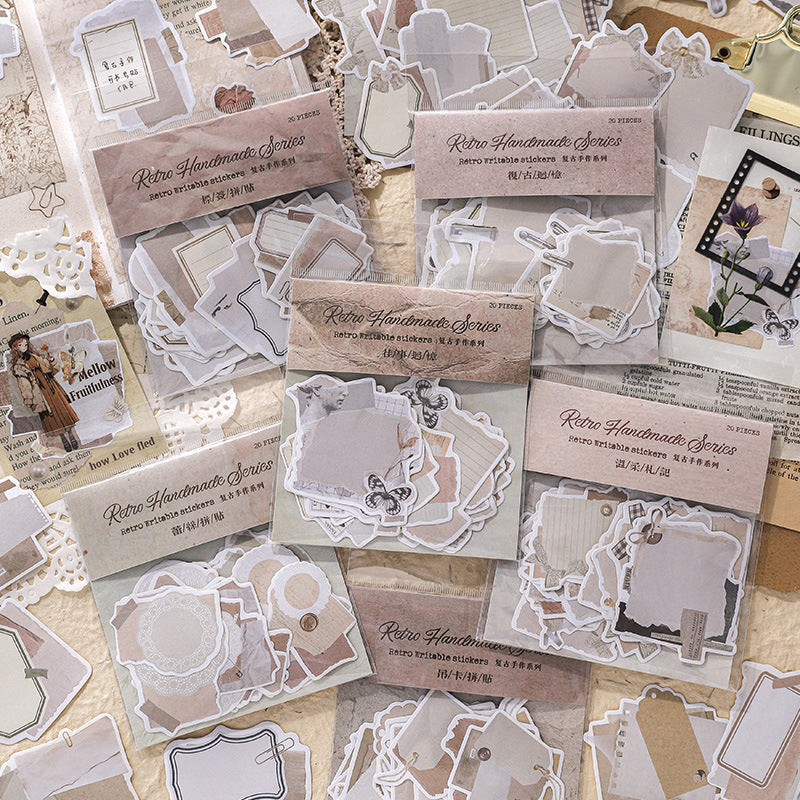 20 Pcs Vintage Label Stickers FGSZ