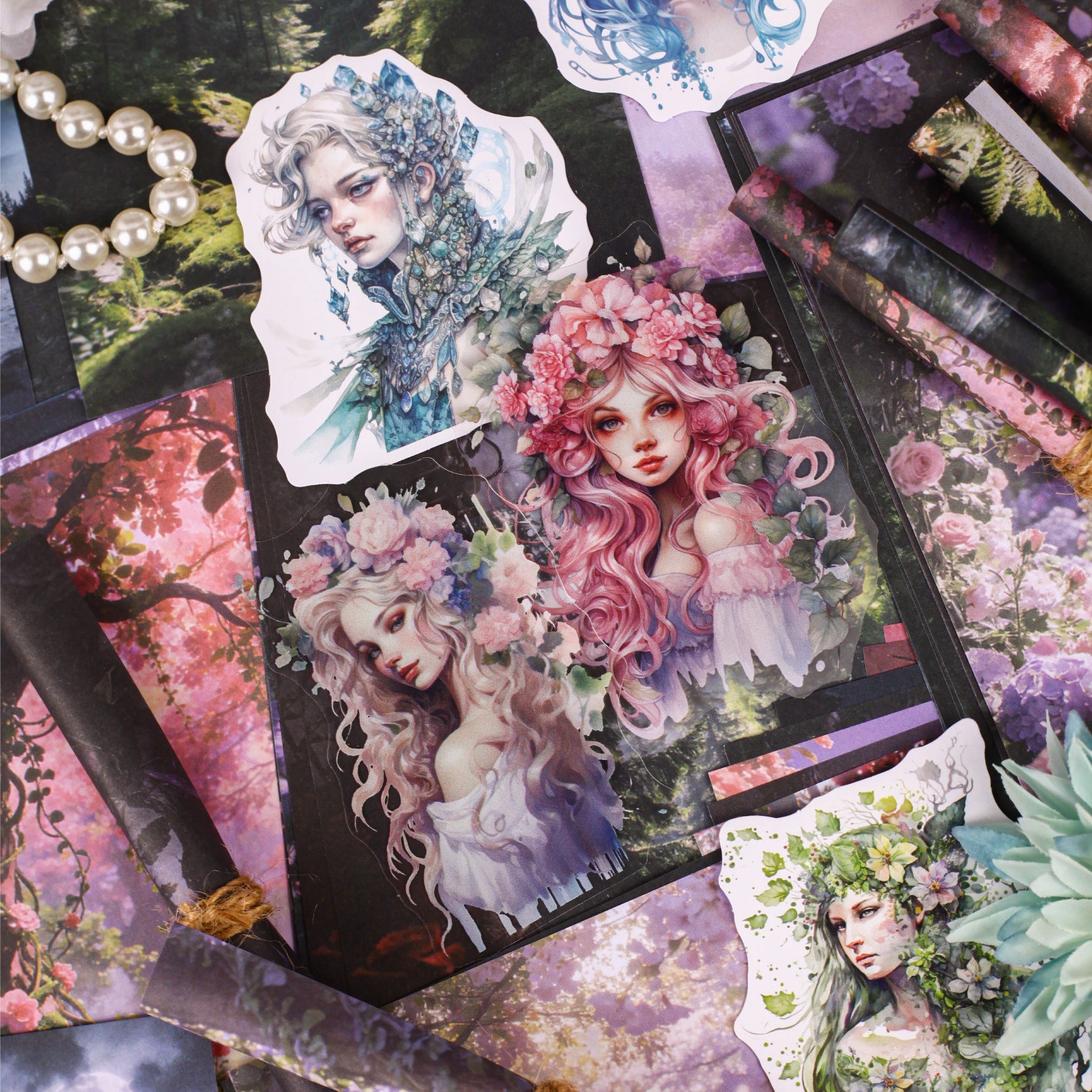 26 Pcs Fairy Forest Journal Paper and Stickers Kit JLXX