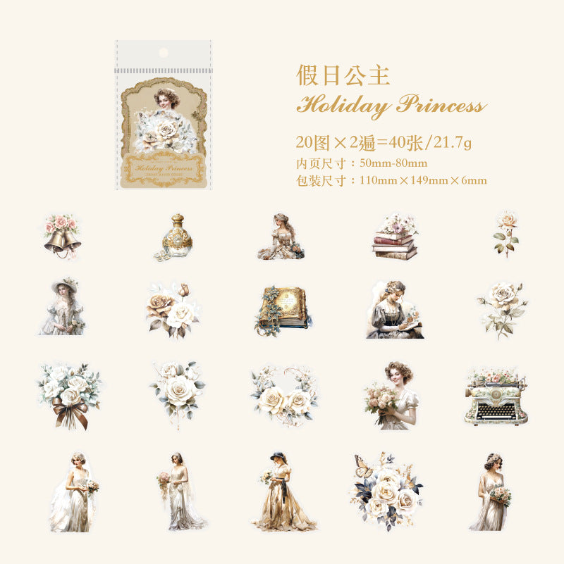 40 Pcs Dark Magic Theme PET Stickers JJZY