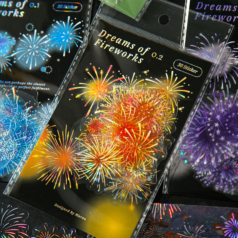 30 Pcs Fantasy Firework PET Stickers LXWM