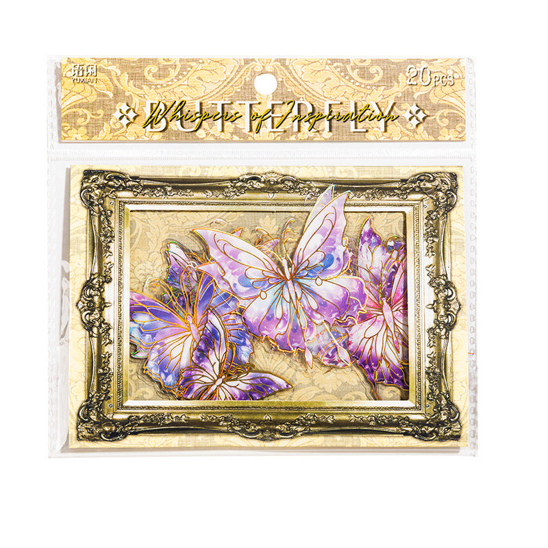 20 Pcs PET Buttterfly Stickers DMGZ